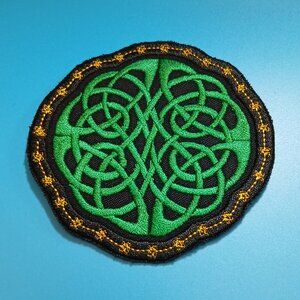 Celtic Irish knot embroidered iron on patch